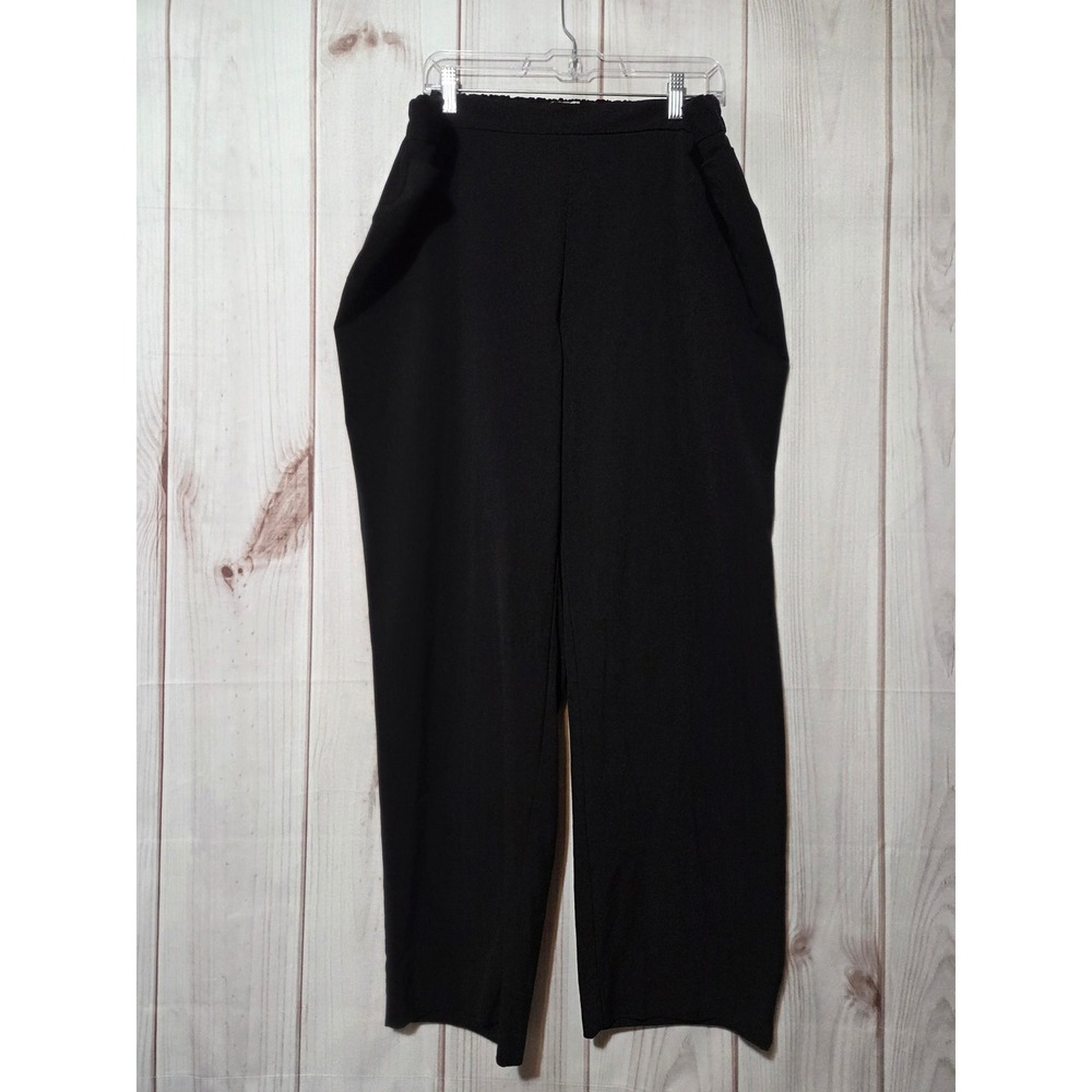 Catherines Black Curvy Fit Wide Leg Pants Elastic Waist Size 2X